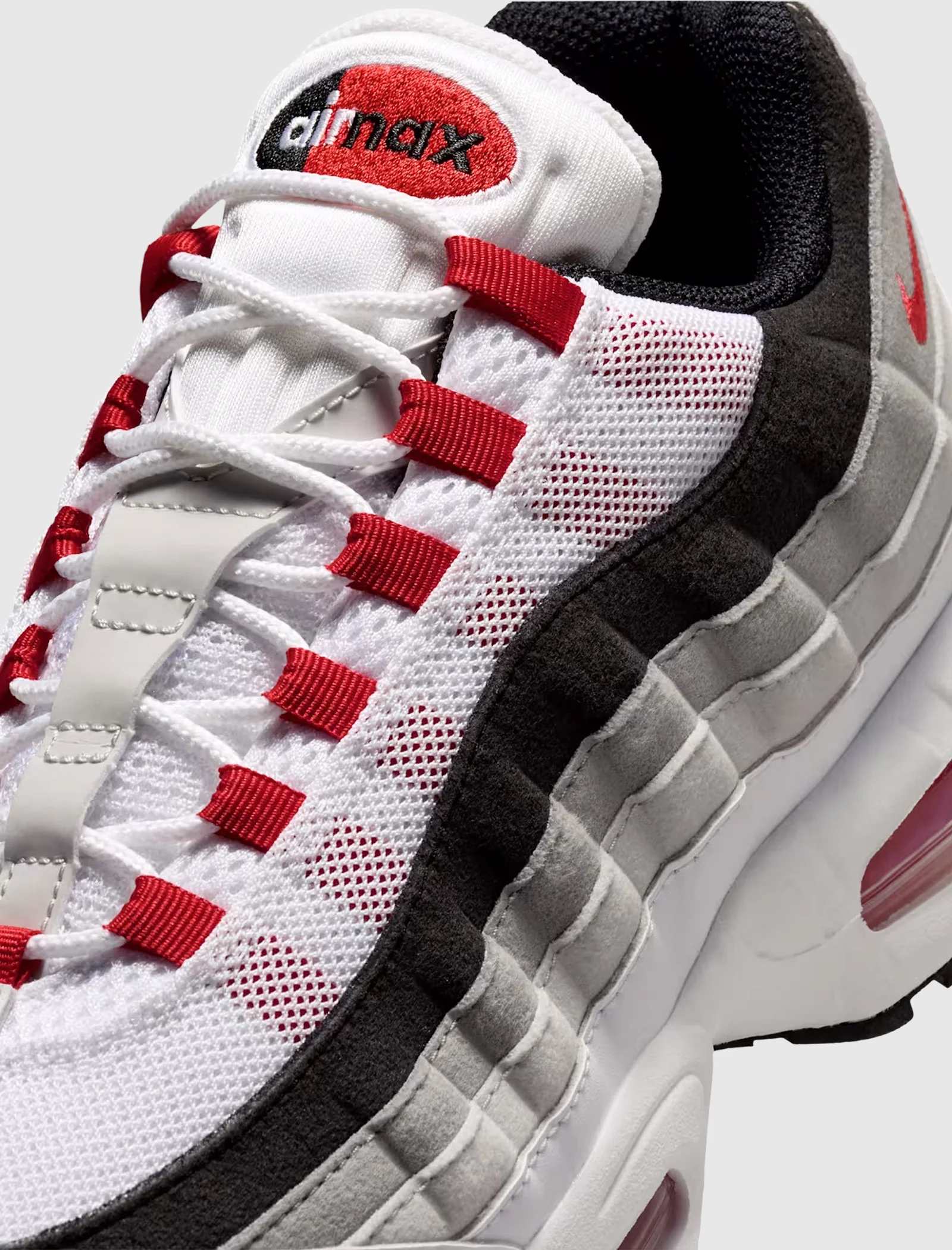 AIR MAX 95 BIG BUBBLE "WHITE/COMET RED/NEUTRAL GREY/ MEDIUM GREY" - Image 2