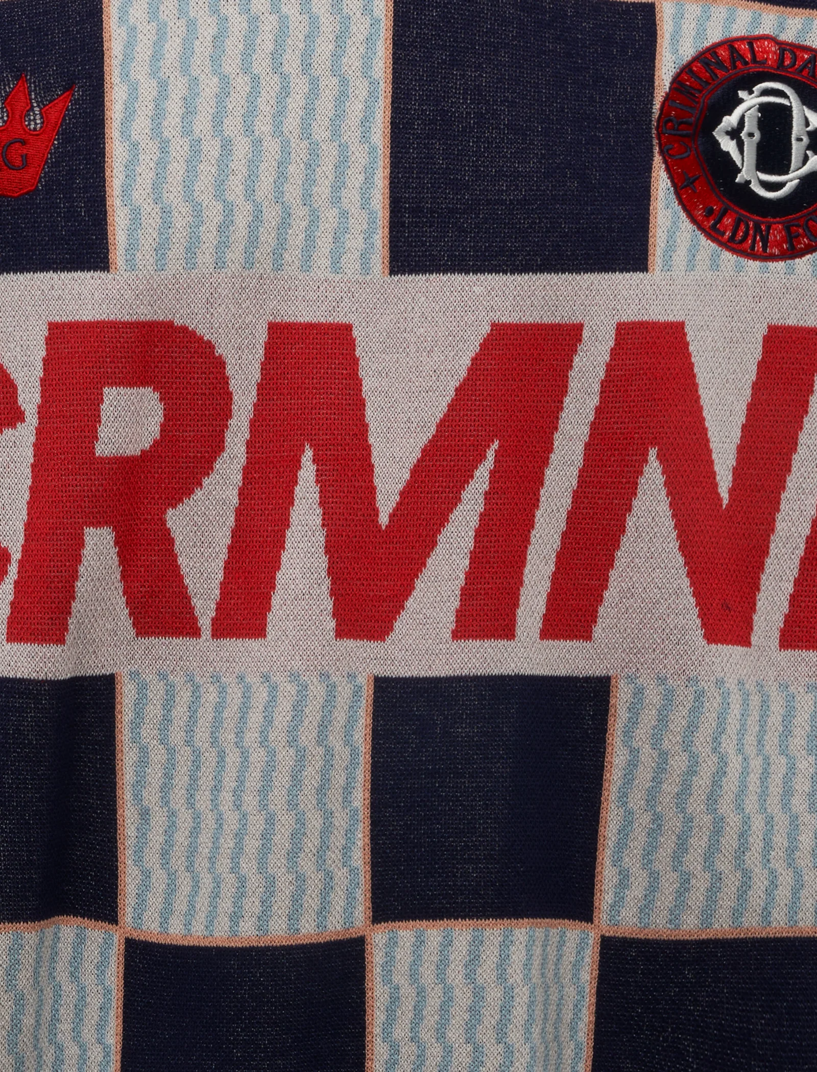 CHECKERBOARD KNITTED FOOTBALL SHIRT - Image 2