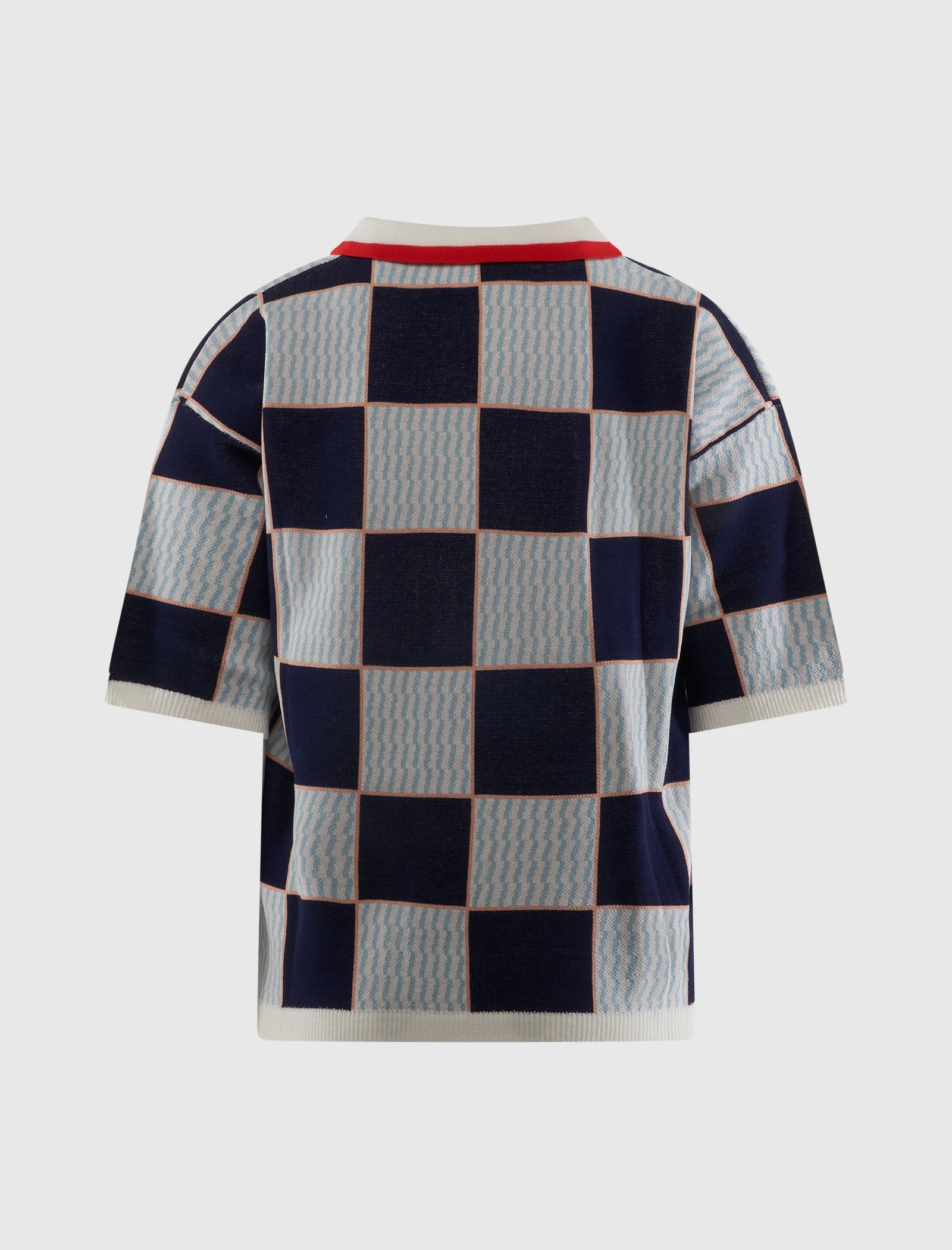 CHECKERBOARD KNITTED FOOTBALL SHIRT - Image 3