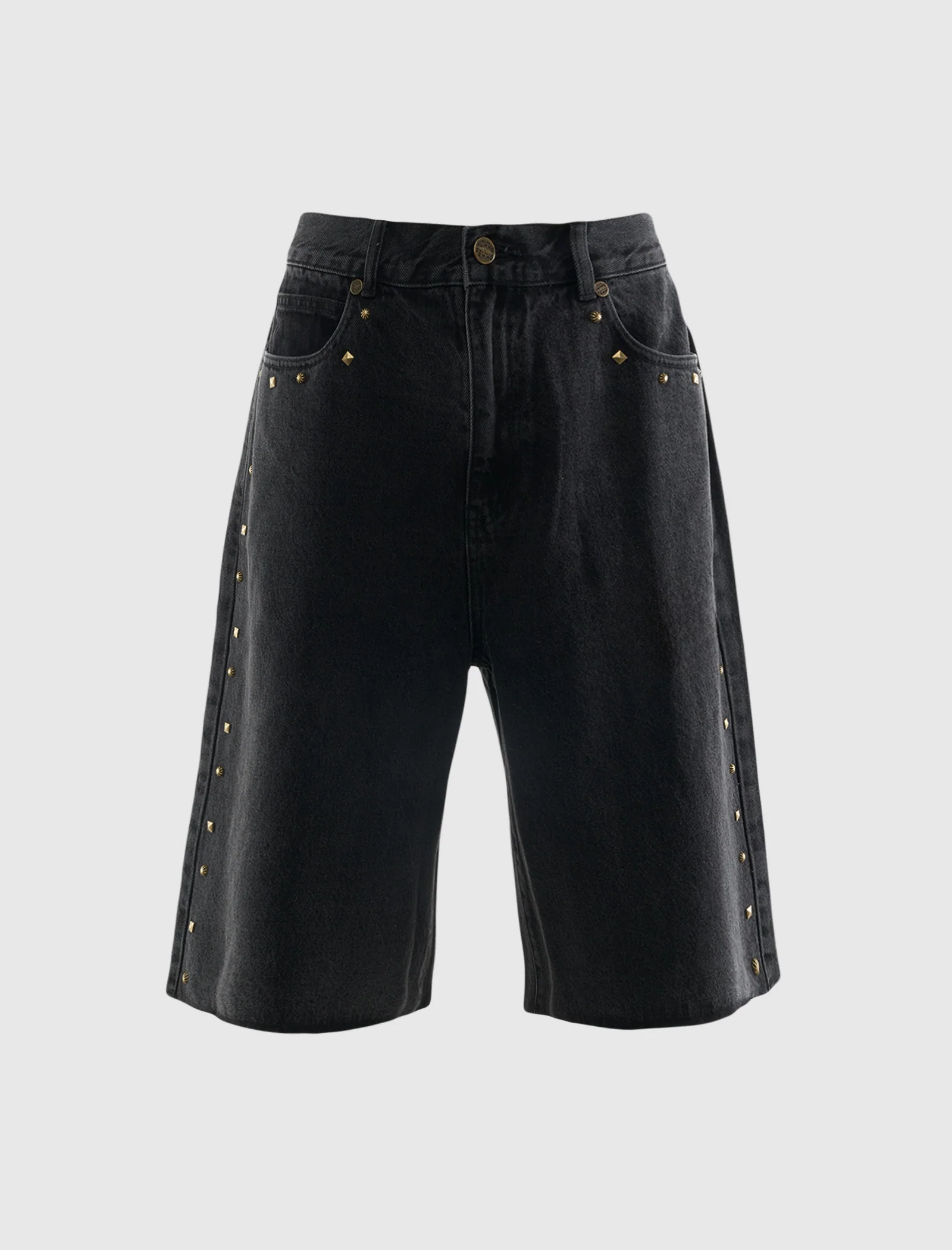 STUDDED DENIM SHORTS